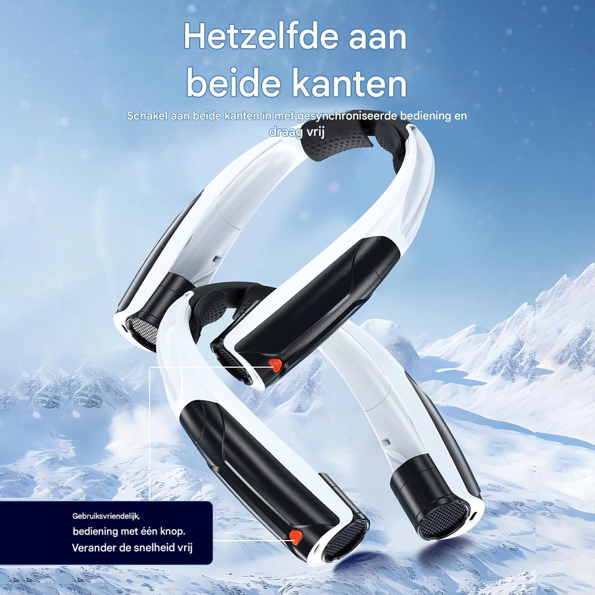 Draagbare NekVentilator - 6 standen Mini Ventilator met koeling- 6000 mAh Lange Batterijduur USB Oplaadbaar - ideaal Voor Buitensport woon-werkverkeer en Dagelijks Gebruik — afbeelding 2