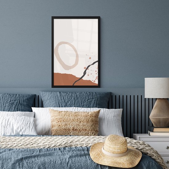 Poster in lijst - Fotolijst 40x60 cm - Posters - Zomer - Zwart - Grijs - Posterlijst zwart - Decoratie - Wanddecoratie woonkamer - Muurdecoratie slaapkamer