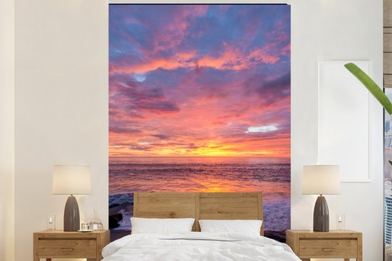 Behang - Fotobehang Strand - Zee - Zonsondergang - Breedte 180 cm x hoogte 280 cm