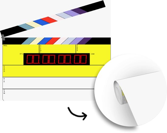 Behang - Fotobehang Een illustratie van een klapbord uit Hollywood - Breedte 280 cm x hoogte 280 cm