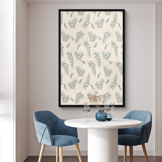 Cadre photo avec affiche - Vintage - Feuille - Pastel - 80x120 cm - Cadre pour affiche
