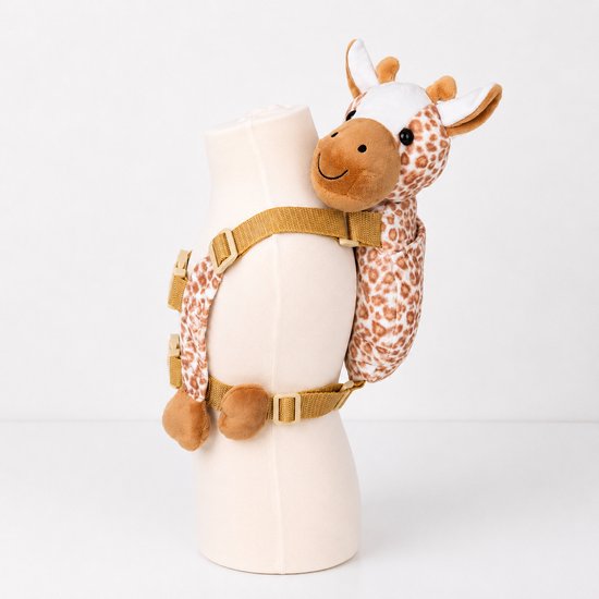 Goldbug - Harness Buddy kindertuigje - Knuffel rugzakje met looplijn - Looptuigje Giraffe - Tuigje Kind van Goldbug — afbeelding 3