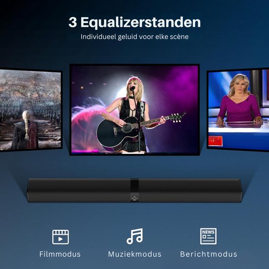 SNJY® Soundbar met Surroundgeluid - TV Speaker - Home Cinema - Met Afstandsbediening - 2-in-1 - 80W - Zwart van SNJY — afbeelding 3