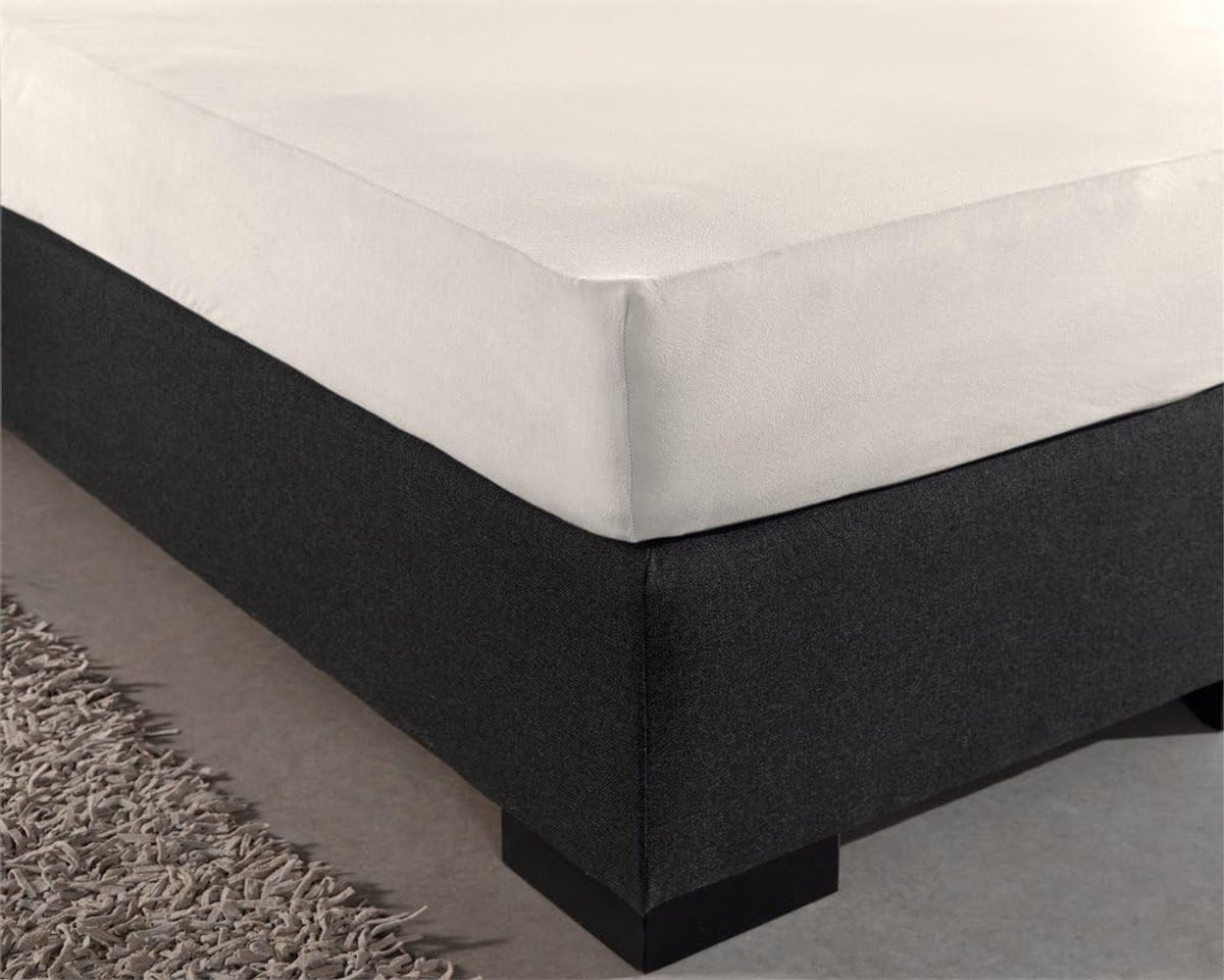Hoeslaken 100% Katoen, Voor Standaard Matrassen tot 30cm, Vochtabsorberend en Warmteregulerend, Creme, 180 x 220 cm