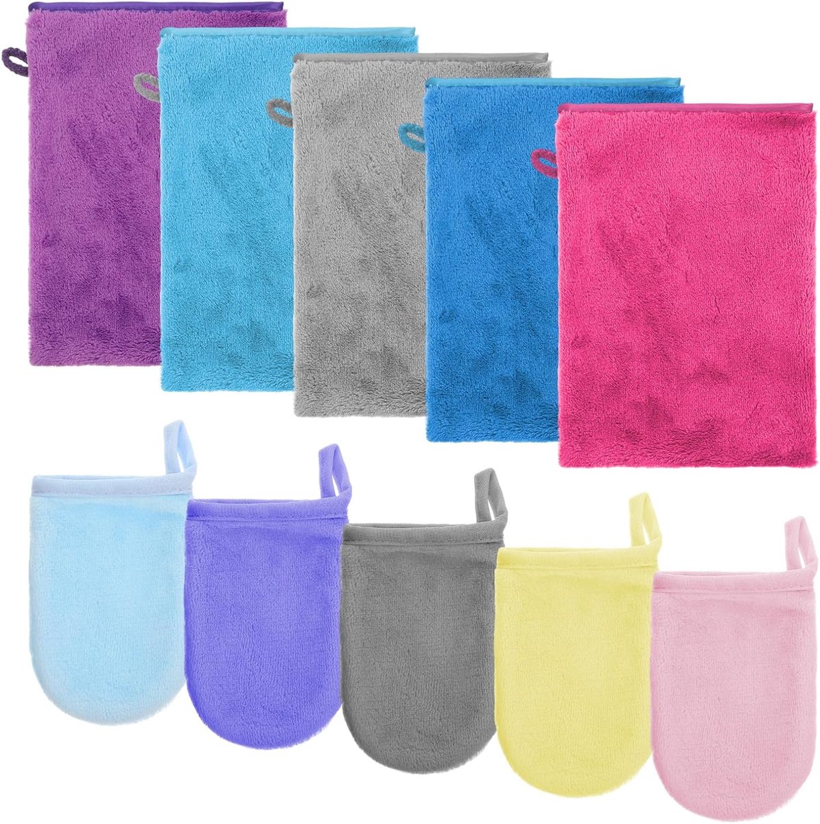 Washandjes, microvezel washandjes, gezichtshandschoenen van koraalvlies, zacht, absorberend en herbruikbaar, voor gezicht en lichaam