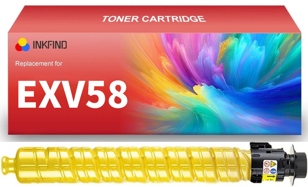 INKFIND EXV58 Geel tonercartridge compatibel met Canon C-EXV58 EXV58 Geel geschikt voor Canon imageRUNNER ADVANCE DX C5870i/C5860i/C5850i/C5840i - 1-pack Geel