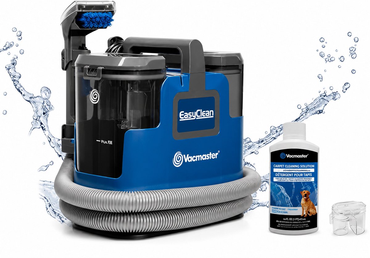 Draagbare Tapijtreiniger 500W - Vlekkenreiniger voor Tapijt, Bank, Auto en Meubels - Waterzuiger met Dubbele Watertank - Bekleding Reiniger voor Trappen en Stoffen
