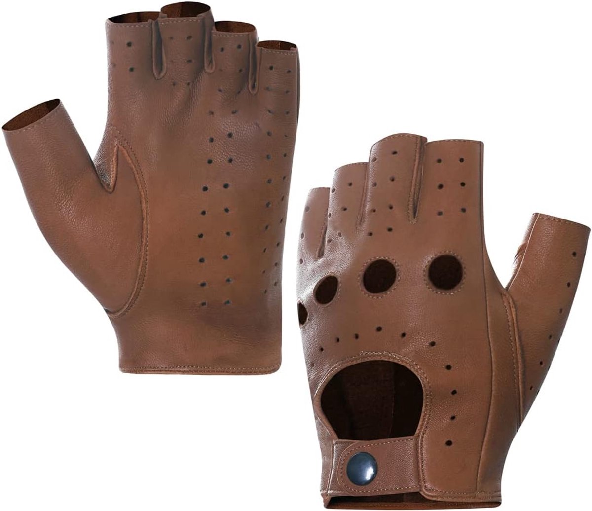 mannen vingerloze halfvinger handschoenen lambenhuid gratis upgrade GM032EU