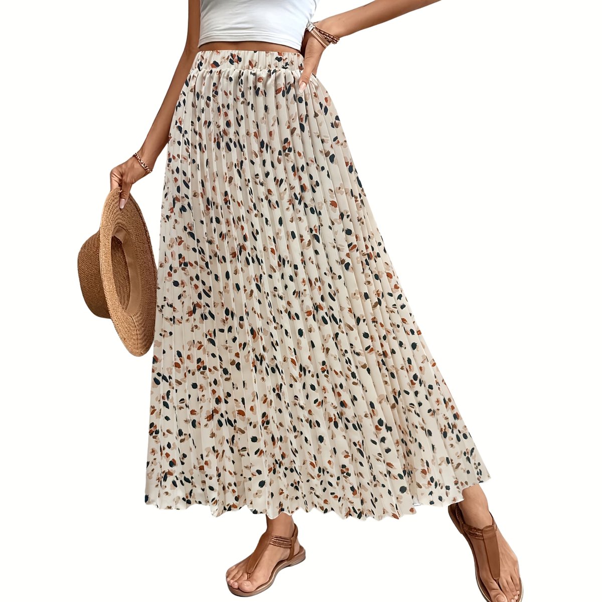 Currero Broekrok Dames Skort Skirts Skirt Rok Midi Korte Broek Culotte Wandelrok Rokje Legging Abrikoos