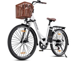 Qekud Elektrische Fiets - 26 Inch E-bike - 36V 13Ah Uitneembare Accu - Actieradius 80 km - Shimano 7 Versnellingen - Schijfremmen - Verlichting- Ideaal voor Woon-werkverkeer
