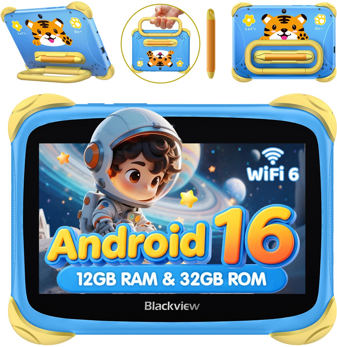Blackview LINKMINIKIDS Tablet - 12GB RAM - 32GB ROM - 3000mAh- Android 16 - Blauw