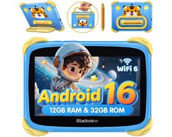 Blackview LINKMINIKIDS Tablet - 12GB RAM - 32GB ROM - 3000mAh- Android 16 - Blauw