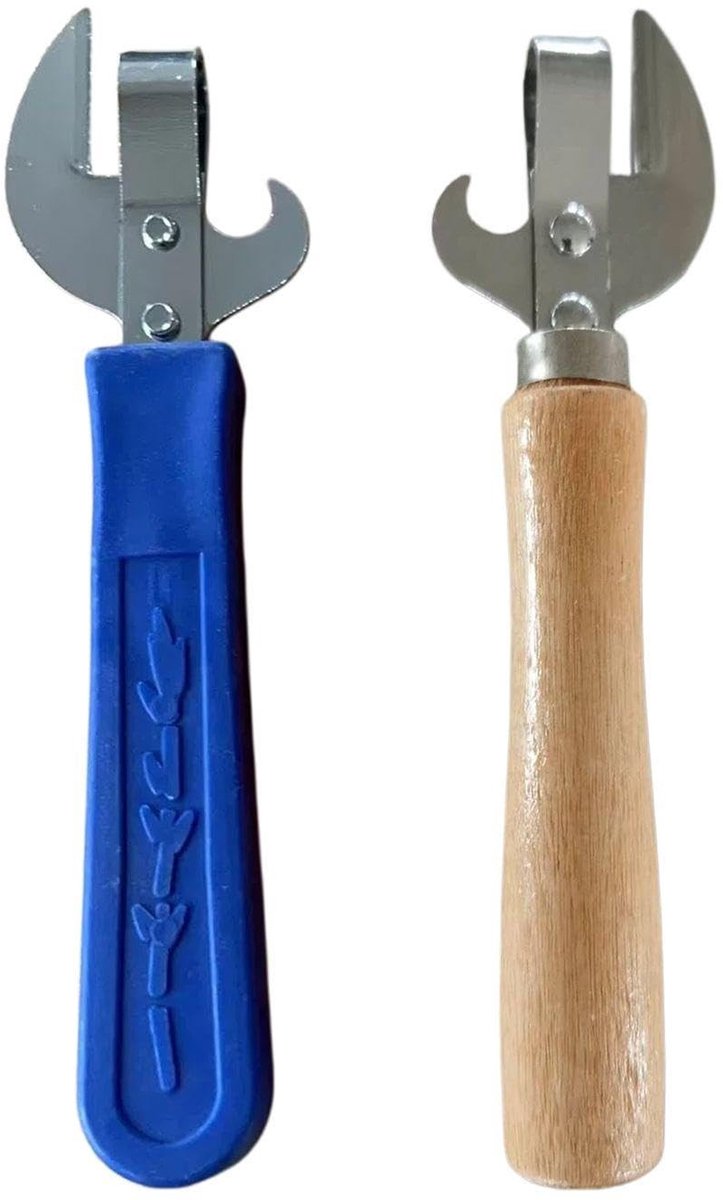 Dailygoods- Blikopener Ergonomisch Ontwerp - Multifunctioneel - Antislip Handvat - Roestvrij Staal - 2 Stuks - Creatief Keukengereedschap