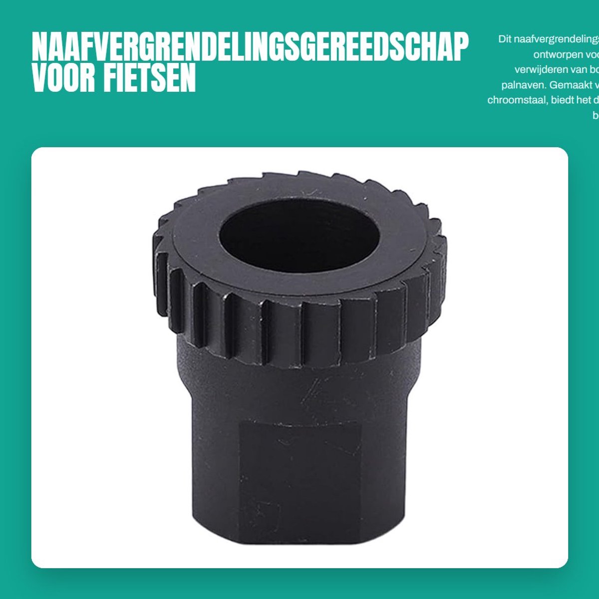 Dailygoods- Naafvergrendelingsgereedschap 24 Tanden - Chroomstaal - Borgmoerverwijderaar - Draagbaar - Stevig - Duurzaam