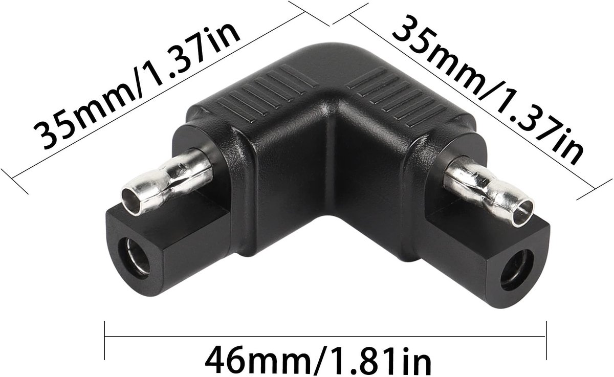 Dailygoods - 90 Graden SAE Hoek Adapter Mannelijk, Set van 2
