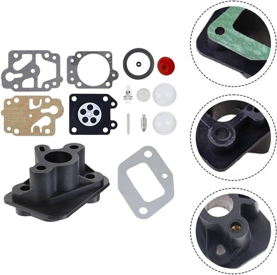Carburateur Reparatieset - Motor Onderdelen - Buitenapparatuur Onderhoud - Universele Compatibiliteit - 5 x 5 x 3 cm - Zwart — afbeelding 2