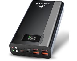 Lugia Powerbank Pro 27.000 mAh – 22.5W Snelladen – USB-C & USB-A – Micro-USB – Digitaal LED Display – Zwart