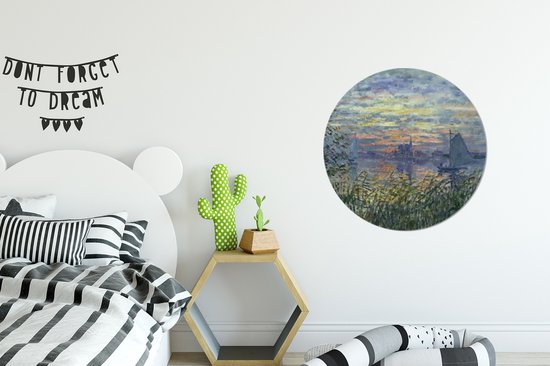 Cercle mural - Aluminium - Coucher de soleil sur la Seine - Claude Monet - ⌀ 60 cm