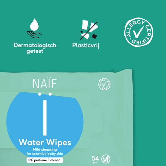 Naïf - Sterke Waterwipes - 99% Water - 0% parfum en 0% alcohol - 3024 doekjes (56 stuks x 54 doekjes)