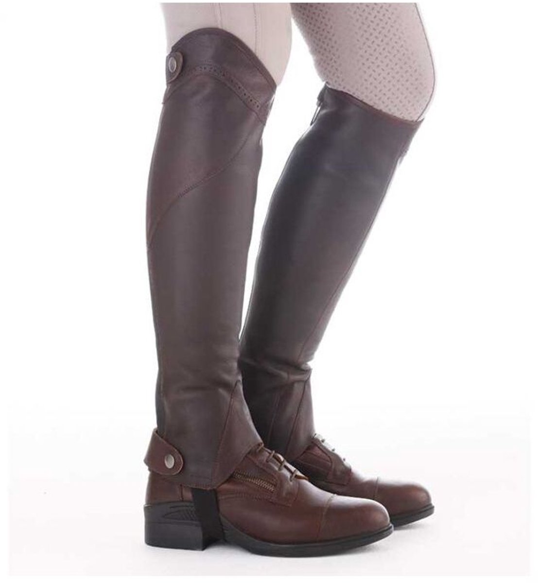 Geoliede kalfsleren mini-chaps Kavalkade Remus