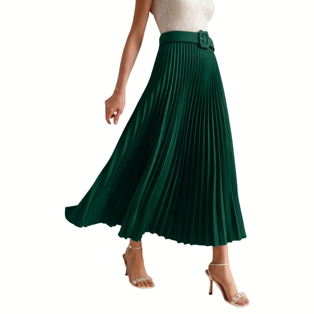 Currero Broekrok Dames Skort Skirts Skirt Rok Midi Korte Broek Culotte Wandelrok Rokje Legging Donkergroen