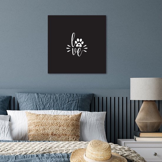 Poster 50x50 cm - Quotes - Love - Honden - Spreuken - Posters - Kamer decoratie - Wanddecoratie woonkamer - Muurdecoratie slaapkamer