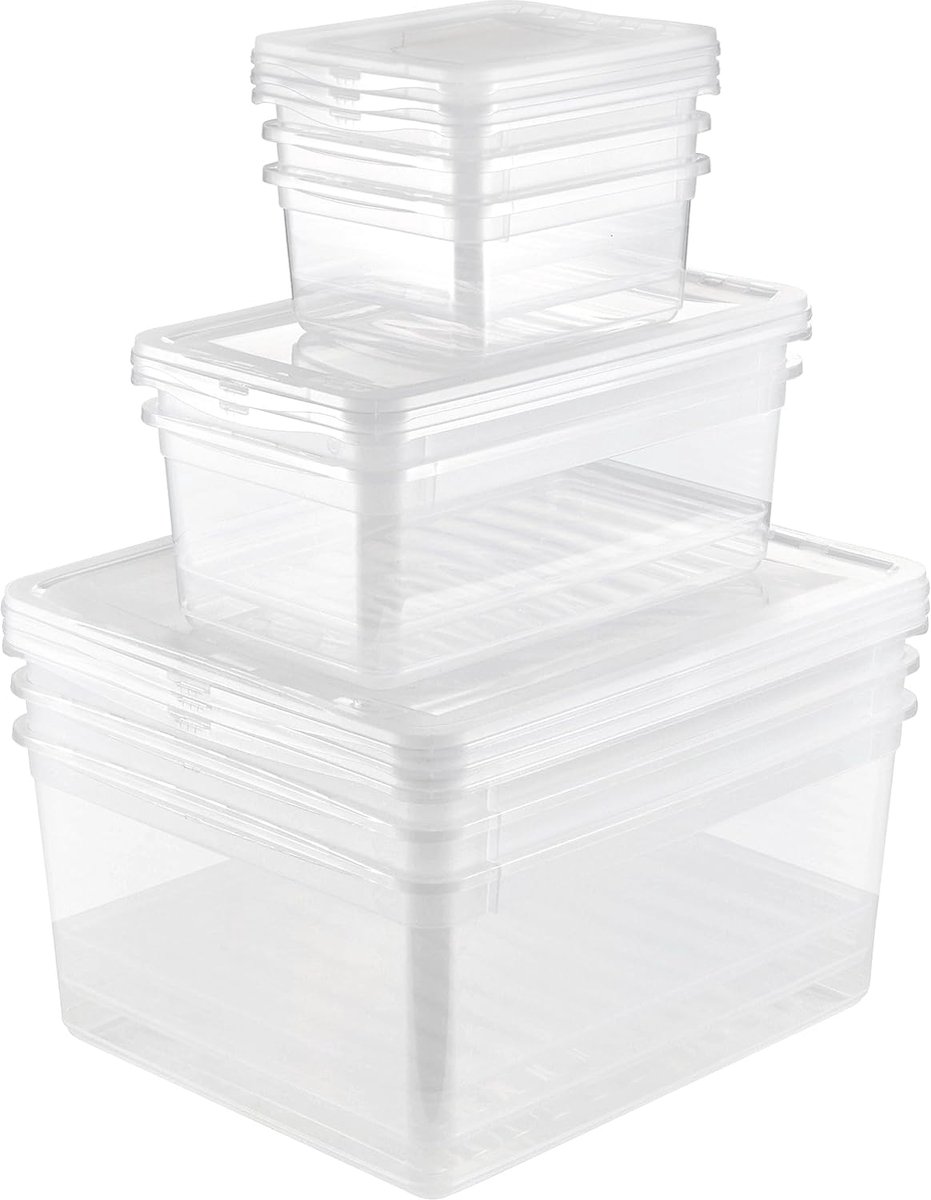 Opbergdozen met air control-systeem, 8-delige set, 3 x 1,7 l, 2 x 5,6 l, 3 x 18 l, Bea, do