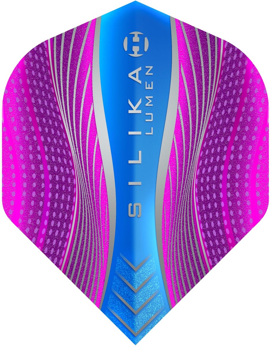 Dartvluchten Silika Lumen Set voor Softdarts en Steeldarts (Nummer 2, Aqua/Roze)