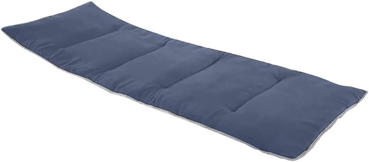 Ligstoelkussen - Buitenstoelkussen Chaise Longue - Ontspannen in de tuin - Met antislip banden - 190 x 71 cm - Blauw