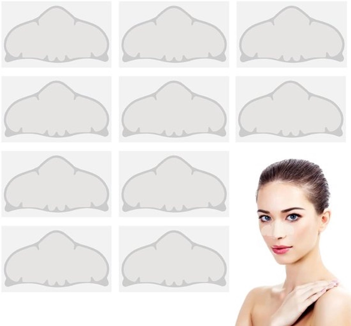 Mee-eterverwijderstrips 10 stuks - Effectieve Neusstrips - Hydrocolloïde Patches - Dieptereiniging - Poriënverkleining - Natuurlijke Ingrediënten - Neuspleisters