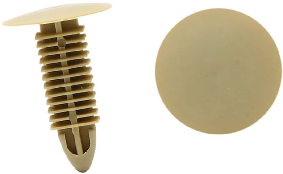 Autokaarten Set van 20 - Klinknagels 8 mm - Gat Klinknagels - Clip Drukken - Kunststof Beige - Duurzaam Materiaal