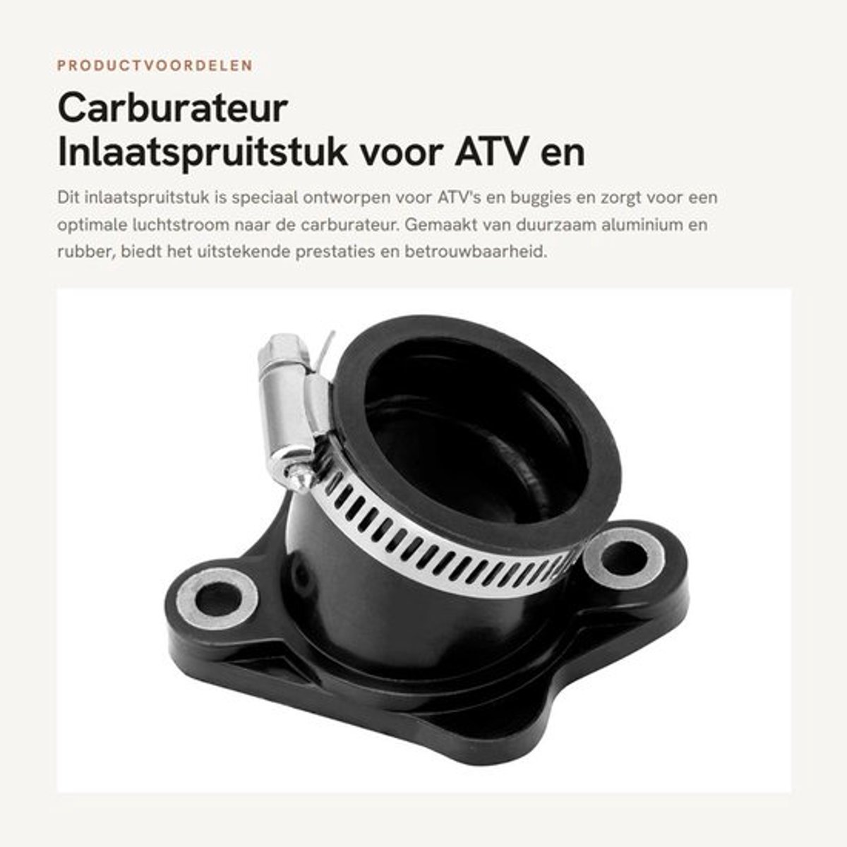 Inlaatspruitstuk 30 mm - Carburateur - Geschikt voor ATV CG 200-250cc - Duurzaam aluminium - Goede afdichting - Lichtgewicht 77 gr