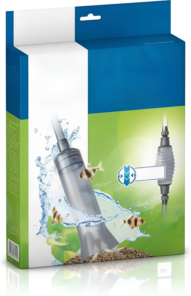 Ploutos® Aquarium Stofzuiger - Bodemreiniger Aquarium - Gravel Cleaner - Onder- en Filterreiniger - Grijs - 6cm x 25cm x 35cm