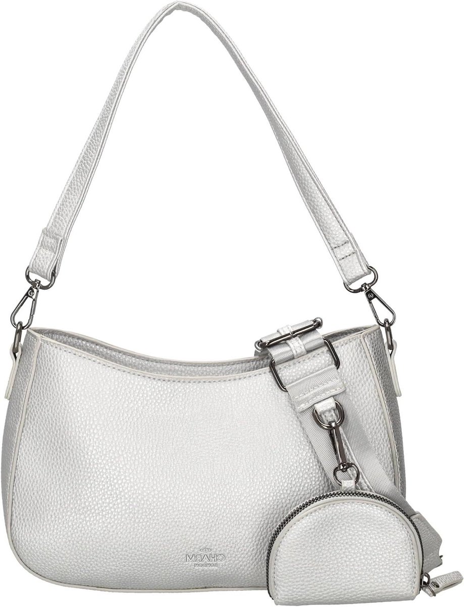 Schoudertas Dames - Handtas Hobo - Dagelijks Gebruik - Teddydesign - 27 x 7 x 18 cm - Lichtgrijs