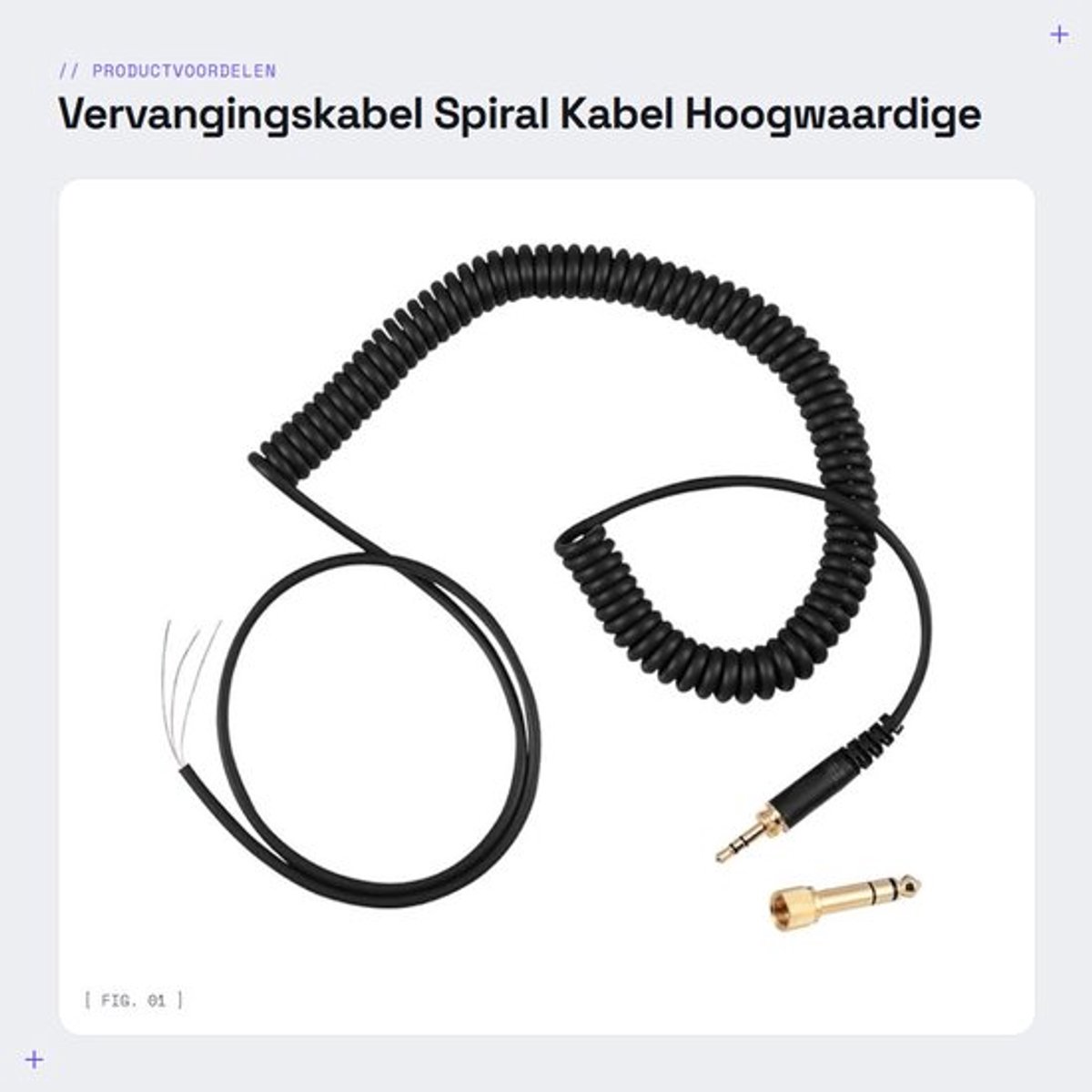 Vervangingskabel - Spiral Kabel - Hoogwaardige Geluidskwaliteit - 3.5mm en 6.5mm - Koptelefoon Accessoire - Geschikt voor DT 770/770Pro/9...