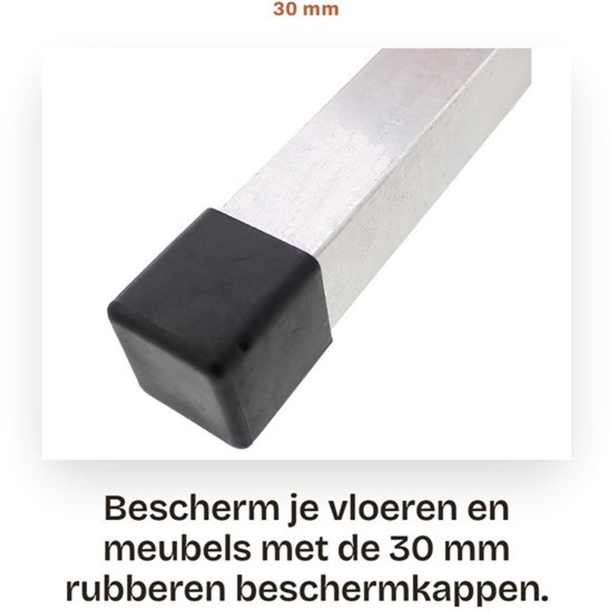 Rubberen Beschermkappen 30 mm - Eindkappen - Stopper - Meubels - Tafelstoelen - Verpakking van 16 stuks - Meubelbeschermers