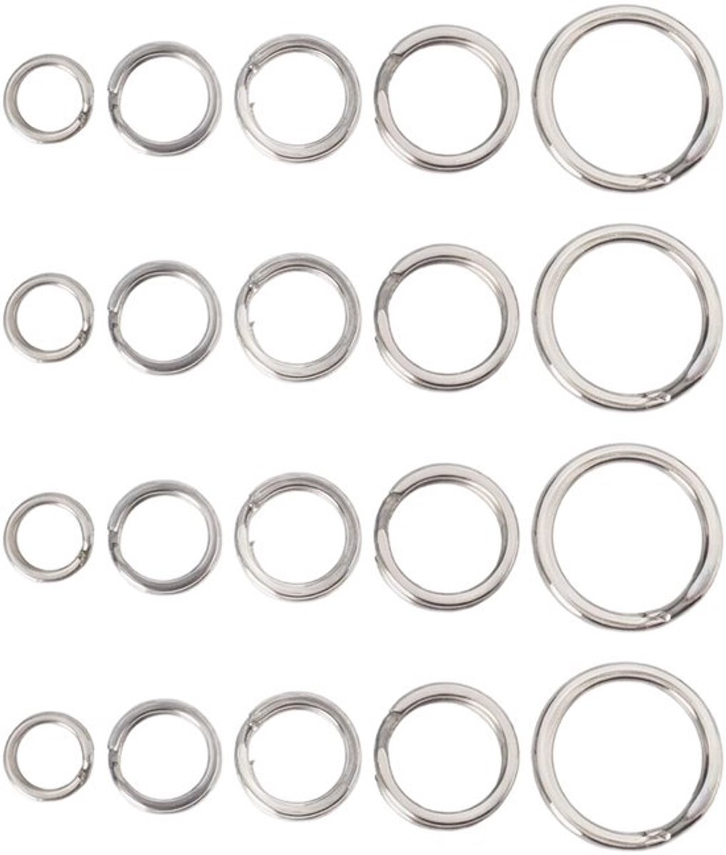 Splitringen 250 Stuks - Roestvrij Staal - Corrosieweerstand - Vissen Accessoires - Maten 4,7/6/7/8/10 mm - Duurzaam - Visaccessoires