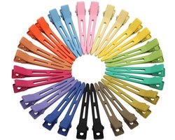 Mbsomnus 30 stuks haarspeldjes voor pinnen en krullen, kleurrijke haarclips voor styling, sectie haarclips, metalen haarklemmen, haarspeldjes met één punt alligator, krullende haarclips voor vrouwen