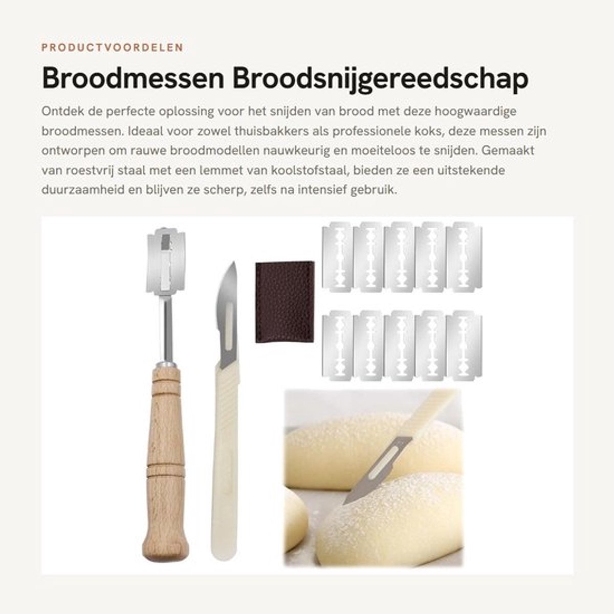Broodmes Hoogwaardige Roestvrijstalen Handgreep - Broodmessen - Snijgereedschap - Koolstofstaal - 20 Stuks - Duurzaam en Corrosiebestendig - Snijmes