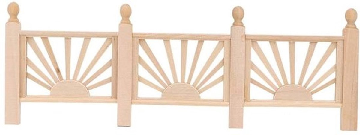 Leuning Houten - Miniatuur Leuning 1:12 - Trapleuning - Leuninghouder - Flexibel - Duurzaam Materiaal - Poppenhuisaccessoire