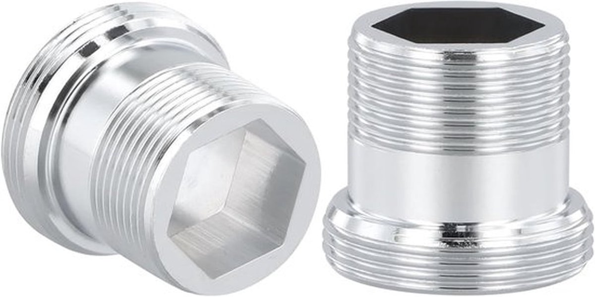 Metalen adapters voor keukenkraan - 2 stuks - slijtvast - buitendraad - kraanbeluchter aansluiting - M18-M22 standaard