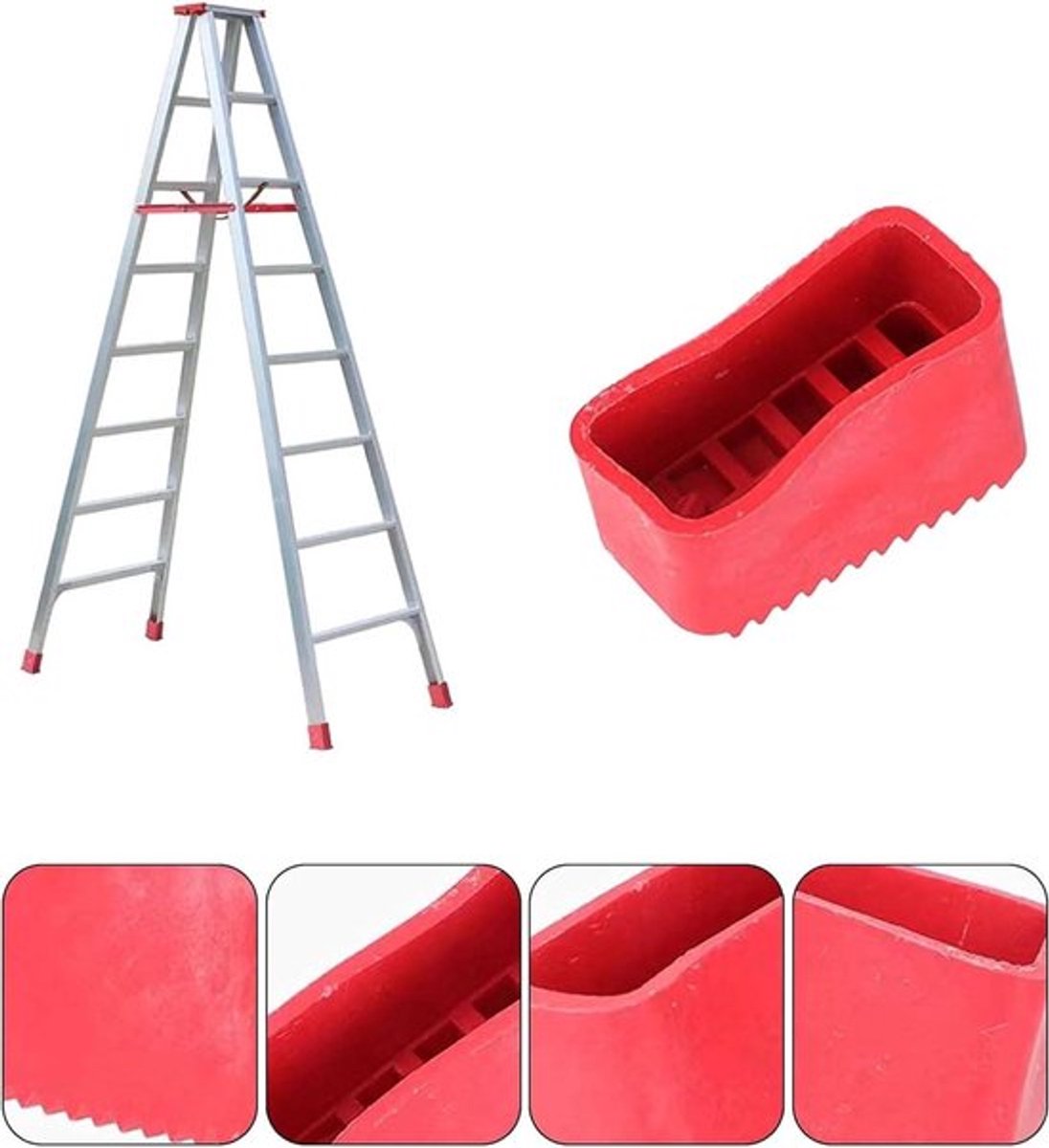 4 stuks antislip rubberen ladder voetmatten - universele laddervoetafdekkingen met antislip - voor thuiswerkers