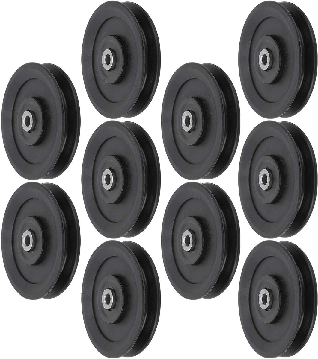 Nylon Katrol Set - Poelie Wiel Lager Katrol - Fitness Krachttraining - Zonder Wrijvingsvonk - 115mm Buitendiameter - Zwart