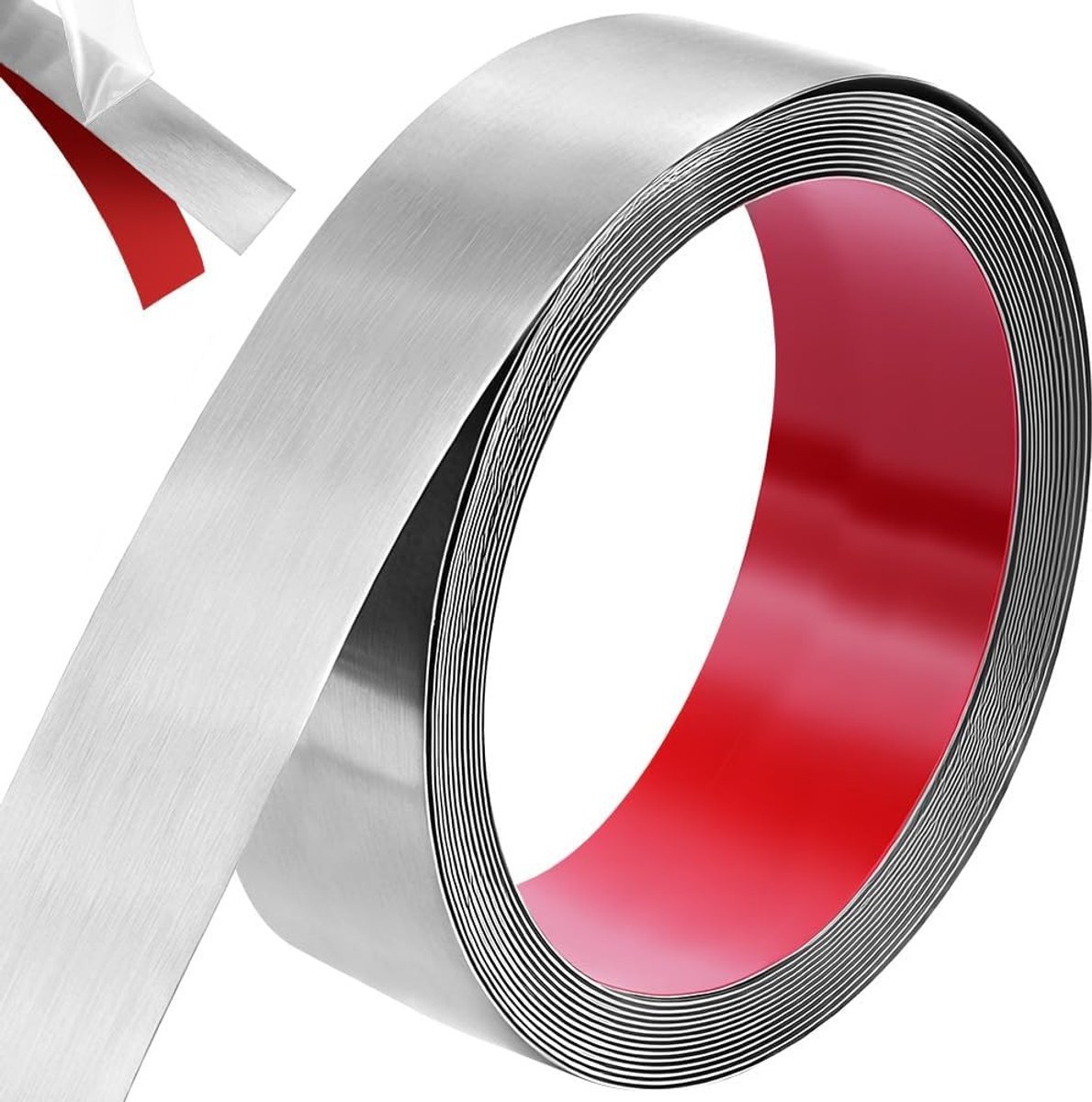 Zelfklevende decoratieve metalen strip van roestvrij staal, 40 mm x 5 m, multifunctioneel voor meubels, spiegelranden en deuren, ideaal voor interieurdecoratie