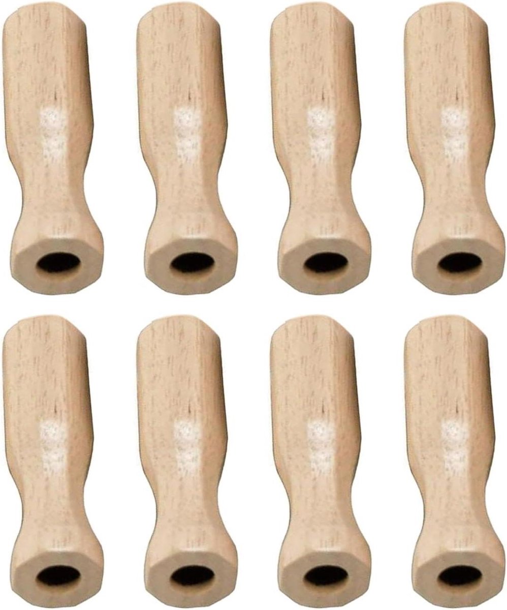 Tafelvoetbal Handvatten - Reserve Onderdelen - Spel Herstel - Ergonomisch Ontwerp - 8 Stuks - Houtkleur