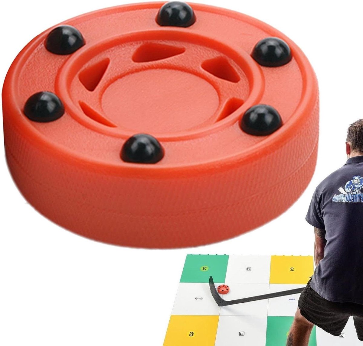 Straathockey schijf - Trainingspuck - Sport Training - Duurzaam nylon - 7.5 cm - Rood