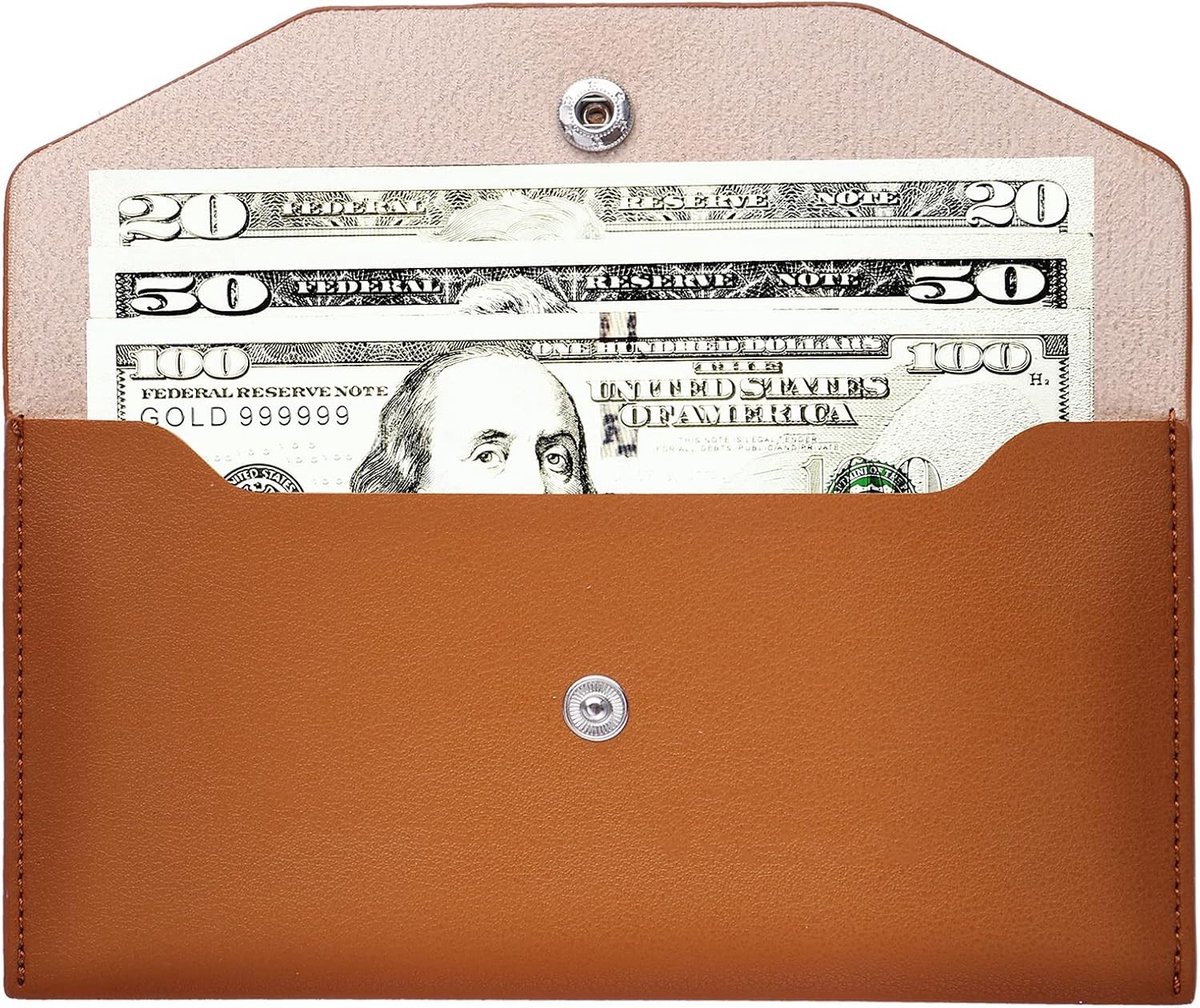 Waterdichte PU Leren Geld Enveloppen - Herbruikbare Budget Enveloppen voor Vrouwen en Meisjes, Ideaal voor Organisatie en Besparen