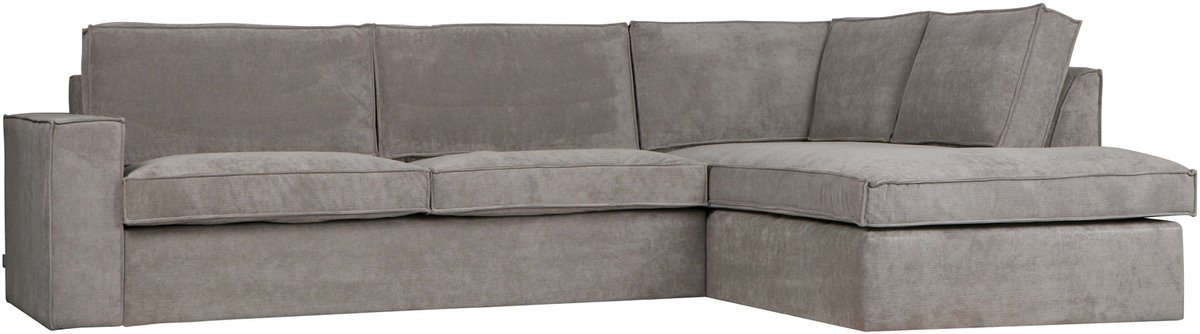 WOOOD Thomas Hoekbank Rechts - Ribstof - Vergrijsd Groen - 283x92x197