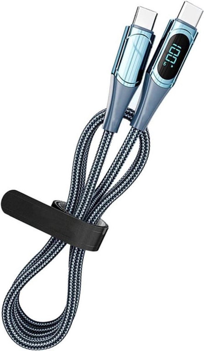 USB C naar USB C Kabel 100W 6.6FT met LED Display - Snelladen, Compatibel met Samsung Galaxy en MacBook