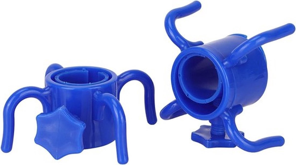 2 Stuks Strandparasolhaak in Blauw - Handige Opknoping Haak met 4 Uitsteeksels - Plastic Parapluhaak voor Strandparasols - Parapluhanger voor Strandplezier